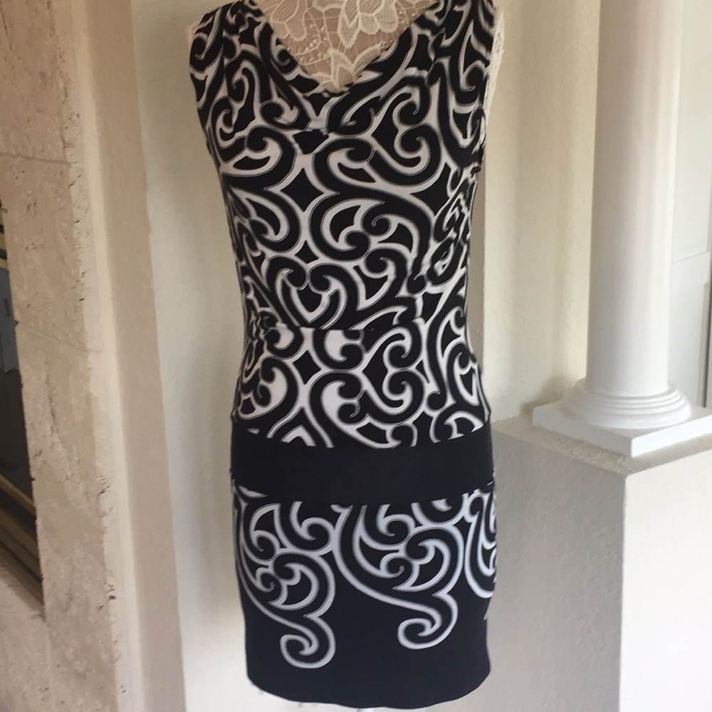 WHBM Black and white dress